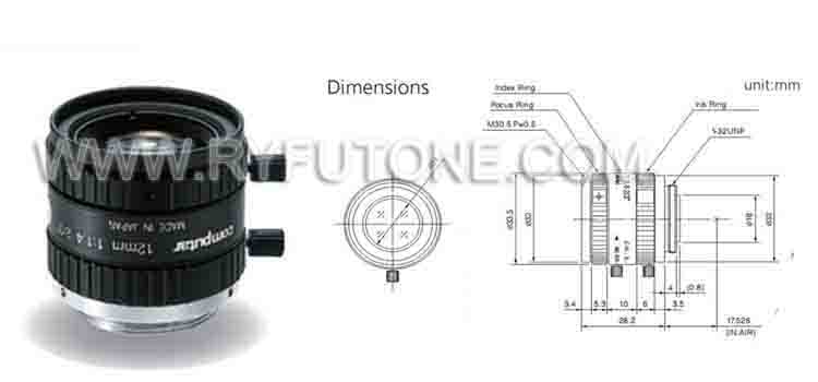 Computar M1214-MP2 Million Vision Industry Camera Lens 12mm C Interface