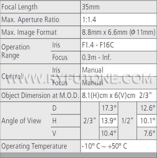 Computar M3514-MP Millions HD industrial Camera CCTV lens 35mm C mount