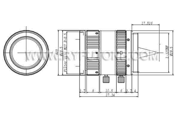 Computar M3520-MPV 3Megapixel Industrial Lens 2/3 Fixed Focus 35MM Manual Aperture From Japan