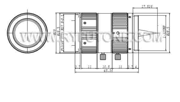 utar M5028-MPV 3 MegaPixel HD Industrial Lens 50MM Focal Length Manual Aperture F2.8