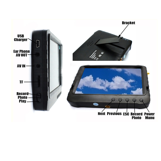 2.4Ghz 8chs wireless mini monitor with sun shield