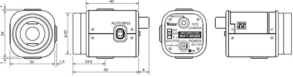 Watec WAT-902B Camera 570TV Lines 1/2inch CCD Camera